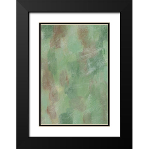 Green Shadows II Black Modern Wood Framed Art Print with Double Matting by Moore, Regina