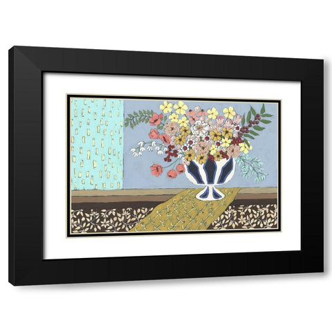 Flowers Blooming Black Modern Wood Framed Art Print with Double Matting by Moore, Regina