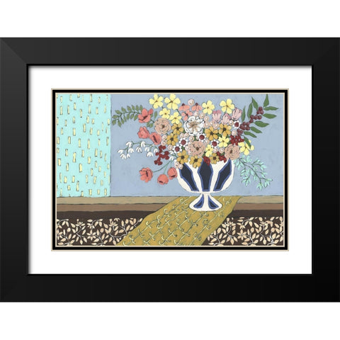 Flowers Blooming Black Modern Wood Framed Art Print with Double Matting by Moore, Regina