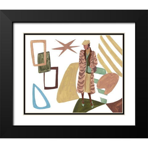 Vintage Vibes I Black Modern Wood Framed Art Print with Double Matting by Wang, Melissa