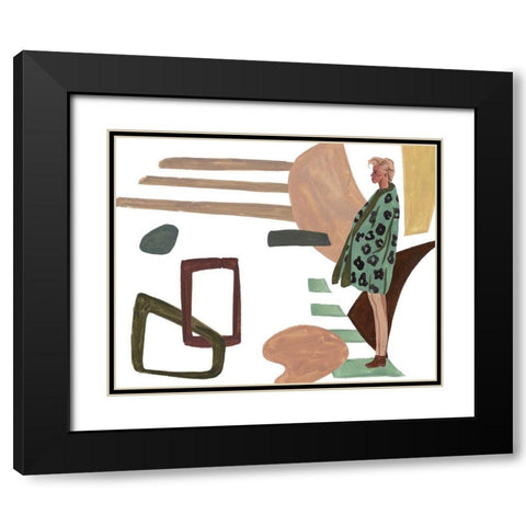 Vintage Vibes V Black Modern Wood Framed Art Print with Double Matting by Wang, Melissa