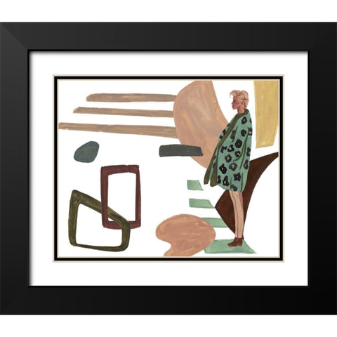 Vintage Vibes V Black Modern Wood Framed Art Print with Double Matting by Wang, Melissa