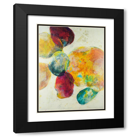 Earthy Fragments I Black Modern Wood Framed Art Print with Double Matting by Combs, Joyce
