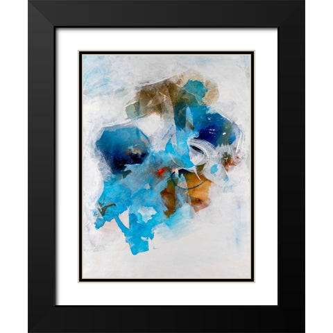Misty Blue I Black Modern Wood Framed Art Print with Double Matting by Combs, Joyce