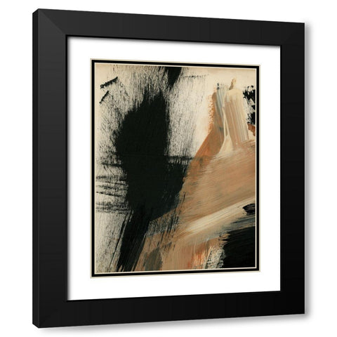 Baked Paintstrokes I Black Modern Wood Framed Art Print with Double Matting by Parker, Jennifer Paxton