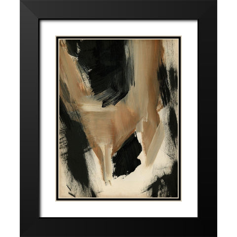 Baked Paintstrokes II Black Modern Wood Framed Art Print with Double Matting by Parker, Jennifer Paxton