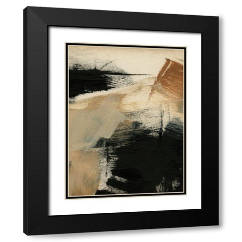 Baked Paintstrokes III Black Modern Wood Framed Art Print with Double Matting by Parker, Jennifer Paxton