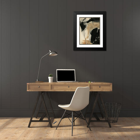 Baked Paintstrokes IV Black Modern Wood Framed Art Print with Double Matting by Parker, Jennifer Paxton