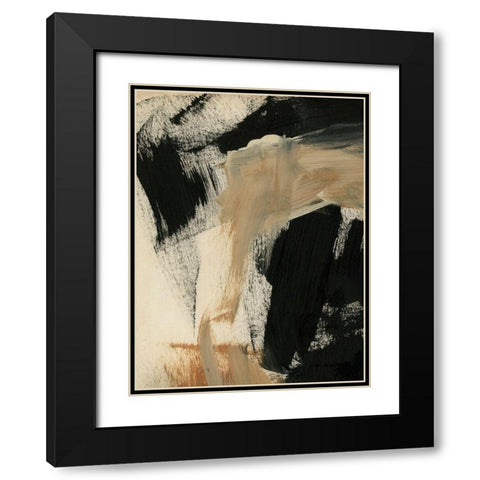 Baked Paintstrokes IV Black Modern Wood Framed Art Print with Double Matting by Parker, Jennifer Paxton