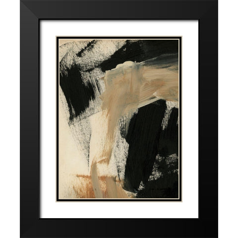 Baked Paintstrokes IV Black Modern Wood Framed Art Print with Double Matting by Parker, Jennifer Paxton