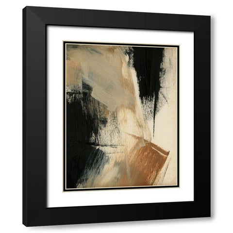 Baked Paintstrokes V Black Modern Wood Framed Art Print with Double Matting by Parker, Jennifer Paxton