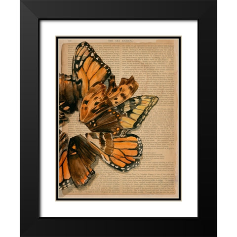 Winged Wreath I Black Modern Wood Framed Art Print with Double Matting by Parker, Jennifer Paxton