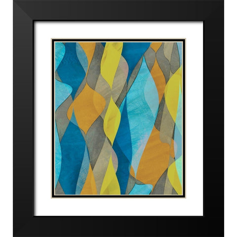 Colorful Cascade I Black Modern Wood Framed Art Print with Double Matting by Saunders, Alonzo