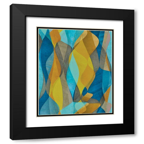Colorful Cascade II Black Modern Wood Framed Art Print with Double Matting by Saunders, Alonzo