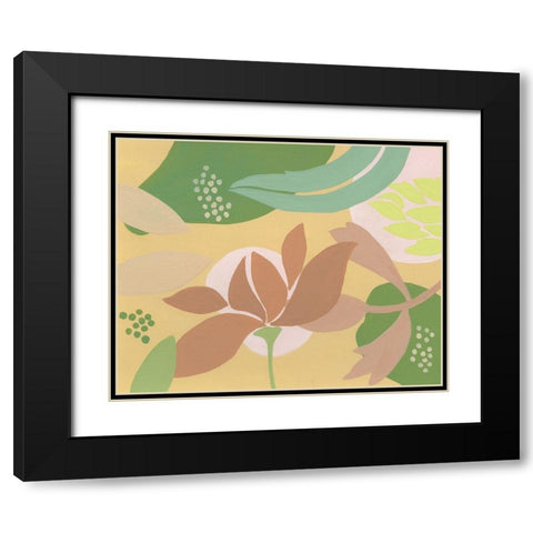 Neutral Blooms I Black Modern Wood Framed Art Print with Double Matting by Moore, Regina