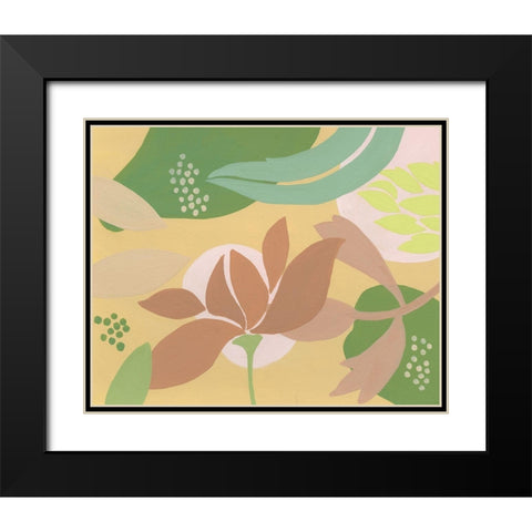 Neutral Blooms I Black Modern Wood Framed Art Print with Double Matting by Moore, Regina