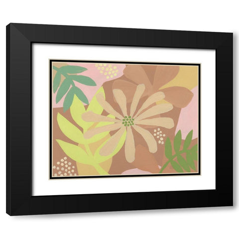 Neutral Blooms II Black Modern Wood Framed Art Print with Double Matting by Moore, Regina