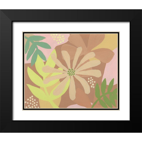 Neutral Blooms II Black Modern Wood Framed Art Print with Double Matting by Moore, Regina