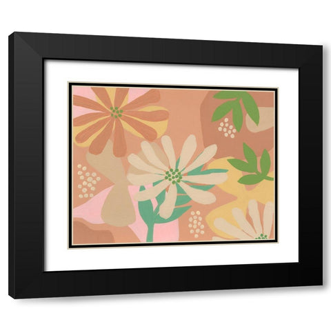 Neutral Blooms III Black Modern Wood Framed Art Print with Double Matting by Moore, Regina