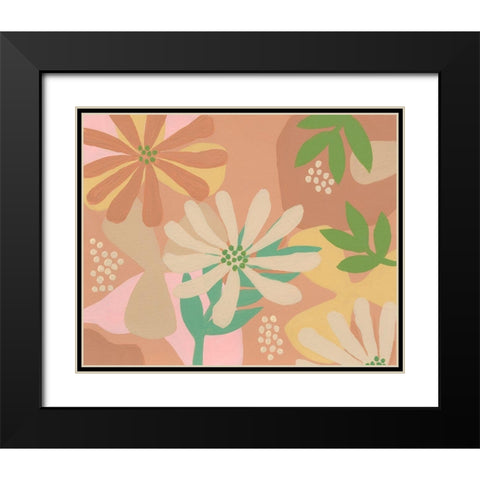Neutral Blooms III Black Modern Wood Framed Art Print with Double Matting by Moore, Regina