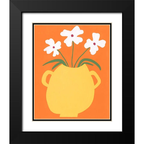 Modern Blooms II Black Modern Wood Framed Art Print with Double Matting by Moore, Regina