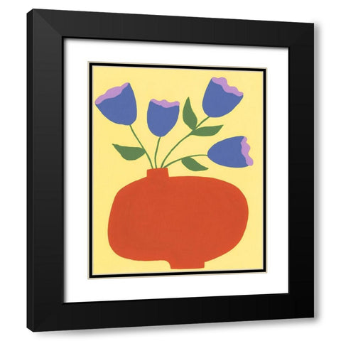 Modern Blooms III Black Modern Wood Framed Art Print with Double Matting by Moore, Regina