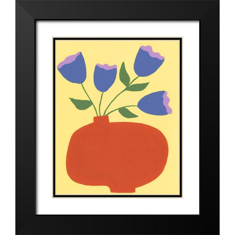 Modern Blooms III Black Modern Wood Framed Art Print with Double Matting by Moore, Regina
