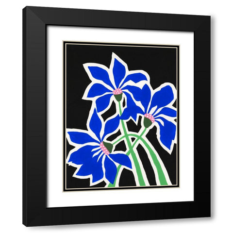 Pop Flowers IV Black Modern Wood Framed Art Print with Double Matting by Moore, Regina