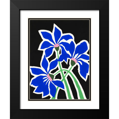 Pop Flowers IV Black Modern Wood Framed Art Print with Double Matting by Moore, Regina