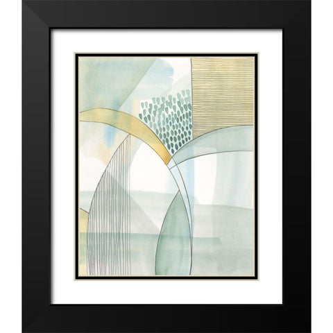 Mint Reflection I Black Modern Wood Framed Art Print with Double Matting by Moore, Regina