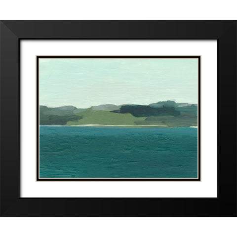 Calming Lake View I Black Modern Wood Framed Art Print with Double Matting by Harper, Ethan