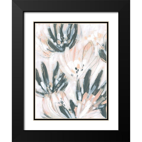 Abstract Water Lilies II Black Modern Wood Framed Art Print with Double Matting by Vess, June Erica