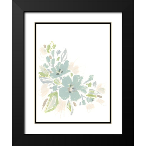 Seafoam Petals I Black Modern Wood Framed Art Print with Double Matting by Vess, June Erica