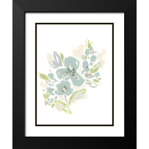 Seafoam Petals III Black Modern Wood Framed Art Print with Double Matting by Vess, June Erica