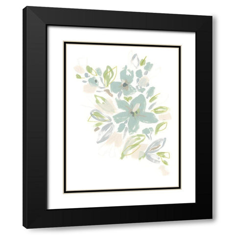 Seafoam Petals IV Black Modern Wood Framed Art Print with Double Matting by Vess, June Erica