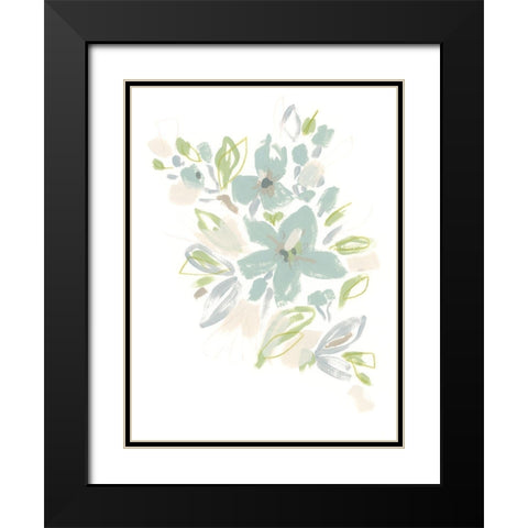 Seafoam Petals IV Black Modern Wood Framed Art Print with Double Matting by Vess, June Erica