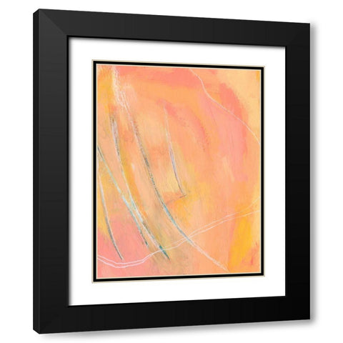 Peach Bliss I Black Modern Wood Framed Art Print with Double Matting by Moore, Regina