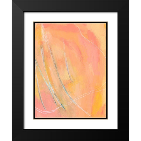 Peach Bliss I Black Modern Wood Framed Art Print with Double Matting by Moore, Regina