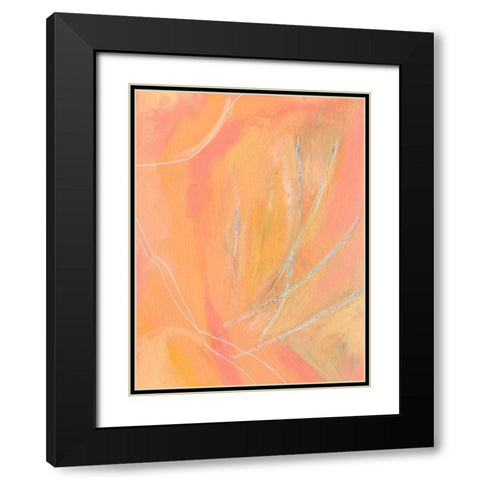 Peach Bliss II Black Modern Wood Framed Art Print with Double Matting by Moore, Regina