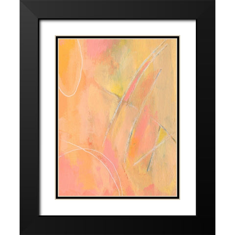 Peach Bliss III Black Modern Wood Framed Art Print with Double Matting by Moore, Regina