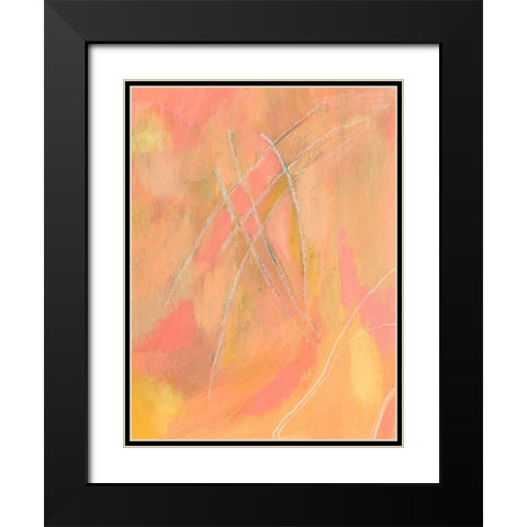 Peach Bliss IV Black Modern Wood Framed Art Print with Double Matting by Moore, Regina