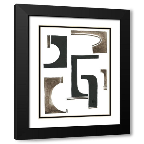 Midway I Black Modern Wood Framed Art Print with Double Matting by Moore, Regina