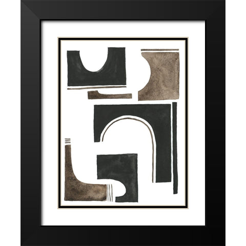 Midway II Black Modern Wood Framed Art Print with Double Matting by Moore, Regina