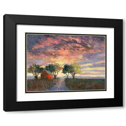 Fire in the Sky Black Modern Wood Framed Art Print with Double Matting by Sweetwater