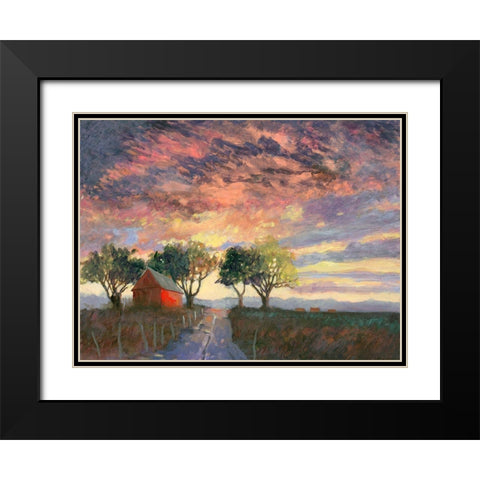 Fire in the Sky Black Modern Wood Framed Art Print with Double Matting by Sweetwater