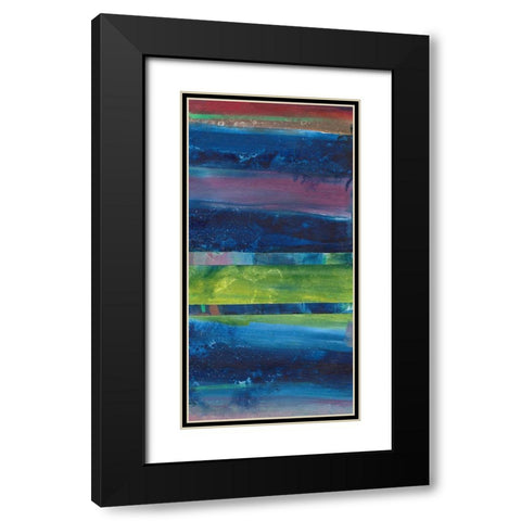 Blue Contentment II Black Modern Wood Framed Art Print with Double Matting by Combs, Joyce
