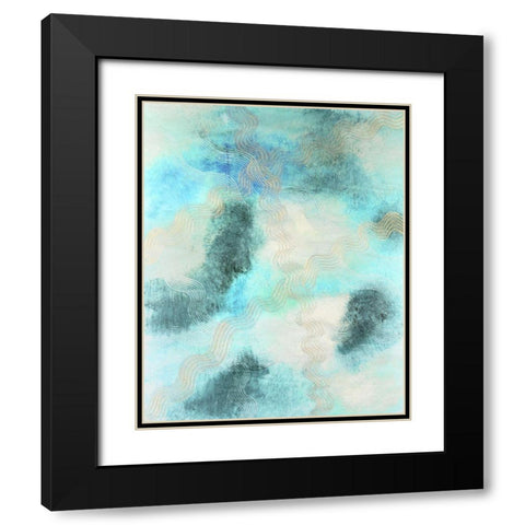 Blue Shift II Black Modern Wood Framed Art Print with Double Matting by Lam, Vanna