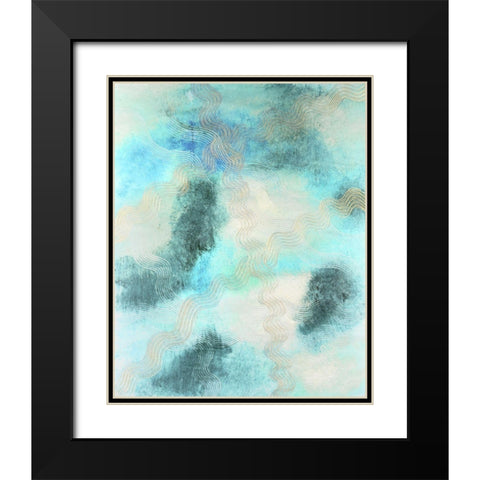Blue Shift II Black Modern Wood Framed Art Print with Double Matting by Lam, Vanna