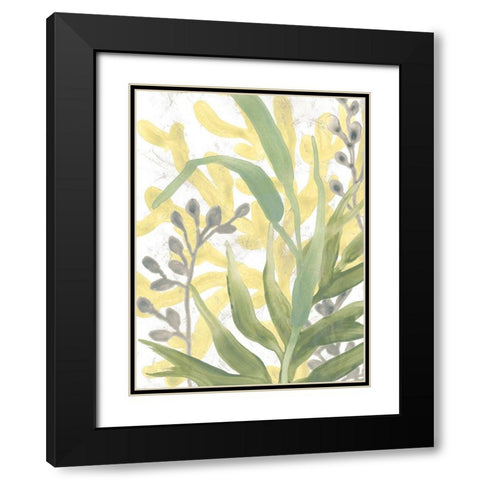 Sea Grass Fresco I Black Modern Wood Framed Art Print with Double Matting by Vess, June Erica