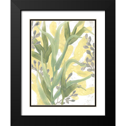 Sea Grass Fresco II Black Modern Wood Framed Art Print with Double Matting by Vess, June Erica